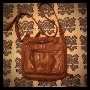 Perlina New York brown leather crossbody bag